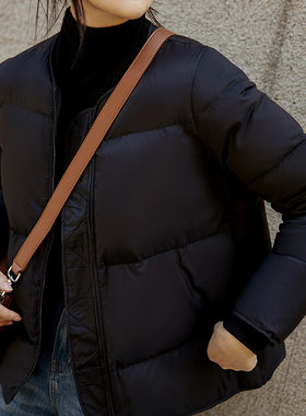 反季促销羽绒服经典返场95白鹅绒棒球服短款螺纹拼接女装外套冬季