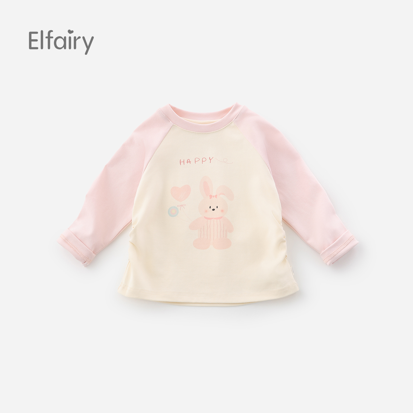 Elfairy女童长袖T恤可爱卡通卫衣宝宝秋装儿童纯棉内搭婴幼儿衣服
