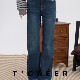 山下有松 美式 复古蓝色直筒时尚 T`CREER｜ 减龄牛仔裤 女春
