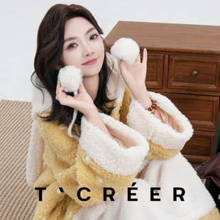 时尚 T`CREER｜ 新品 冬季 可爱舒适保暖宽松居家服女 暖阳奶兔