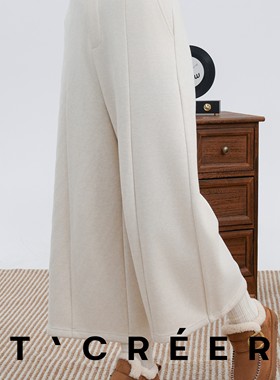 T`CREER｜【暮光魅影】冬季新品都市极简时尚百搭宽松长裤子女