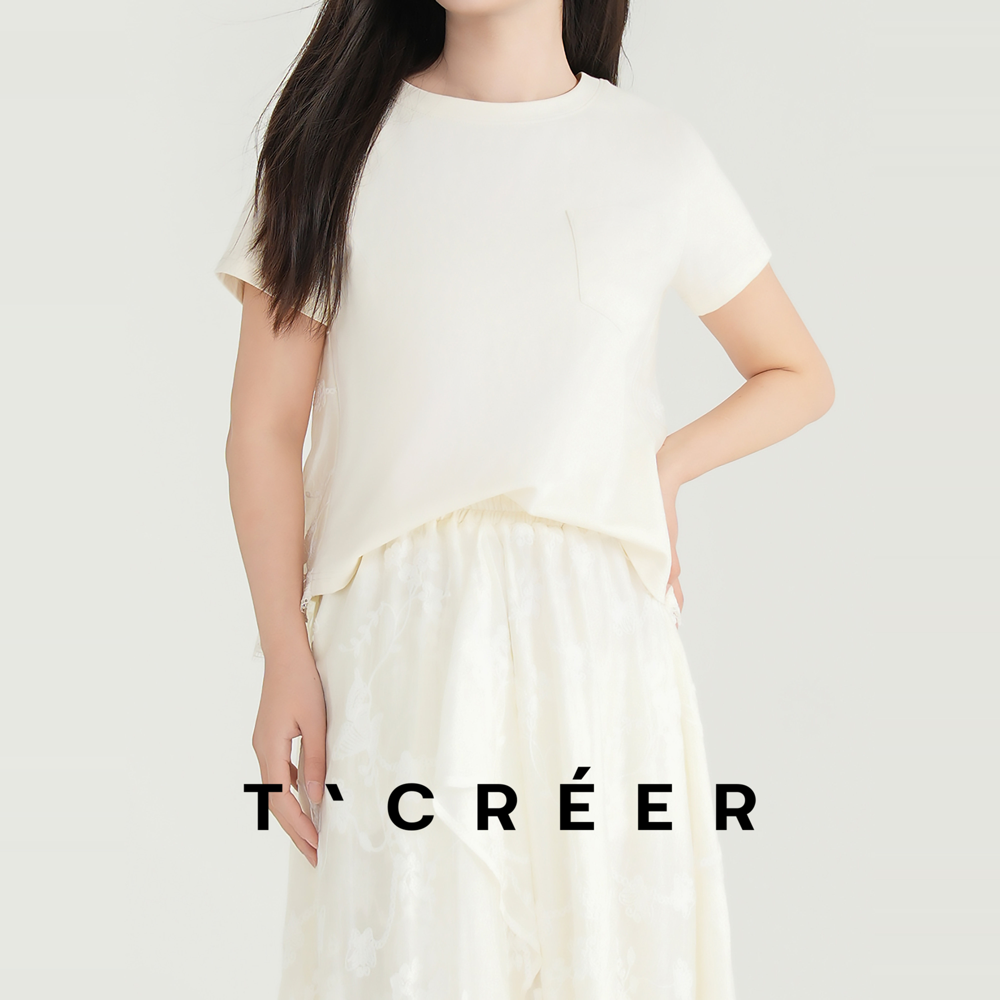 T`CREER｜【昆山片玉】米色镂空钩花蕾丝刺绣两件套女夏季,女装/女士精品,上衣,淘宝优惠券,粉丝福利购,淘宝优惠卷