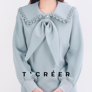 T`CREER|【茉莉清韵】法式衫女蕾丝春秋衬衫