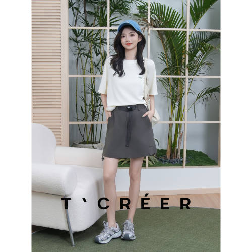T`CREER｜幸运日 纯色圆领短袖T恤女夏季宽松简约百搭基础款