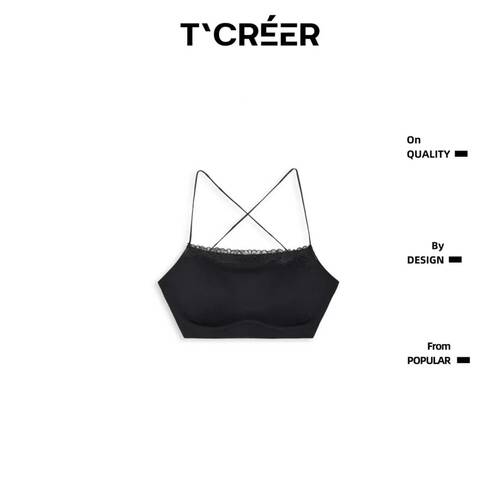 T`CREER｜【天使密语】无痕粉底液隐形细肩带交叉美背抹胸内衣女