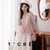 蕾丝拼接系带收腰温柔打底衫 T`CREER｜ 新款 春季 女 黄昏海岸线