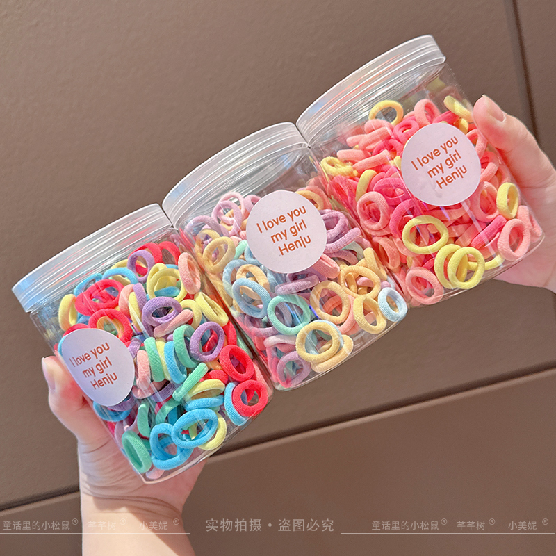 婴幼儿彩色毛巾圈小女孩高弹力头绳儿童扎发不伤发橡皮筋可爱发饰