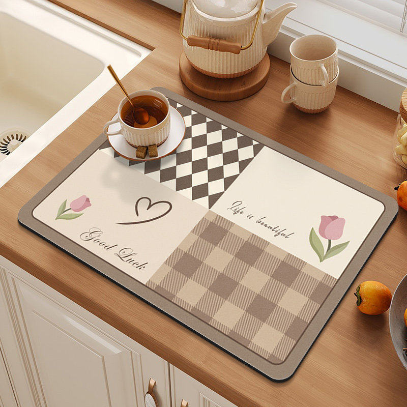 厨房台面沥水垫子吧台杯子碗盘垫茶洗手台矽藻泥吸水隔热餐垫桌垫,居家布艺,餐垫,淘宝优惠券,粉丝福利购,淘宝优惠卷