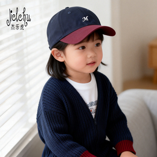 日系撞色棒球帽儿童夏季遮阳防晒鸭舌帽男女宝宝软顶帽子男宝宝