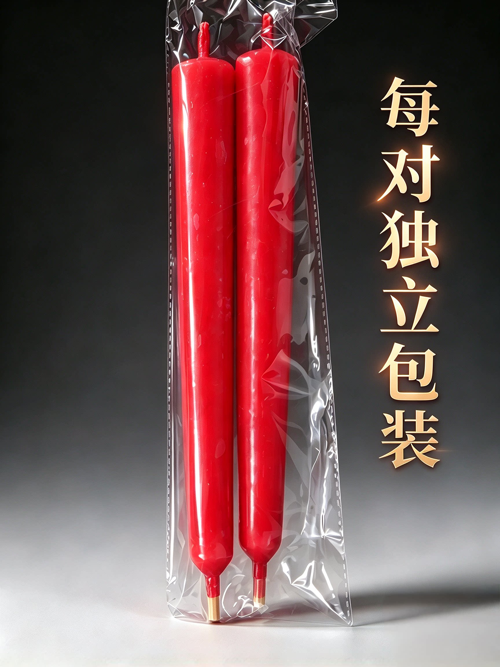 传统手工芦苇芯蜡烛红色光面蜡烛家用节日室内蜡烛供烛