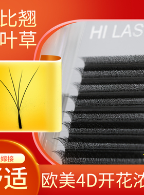 欧美4D开花芭比翘四叶草三叶草yy美睫店专用浓密一秒开花嫁接睫毛