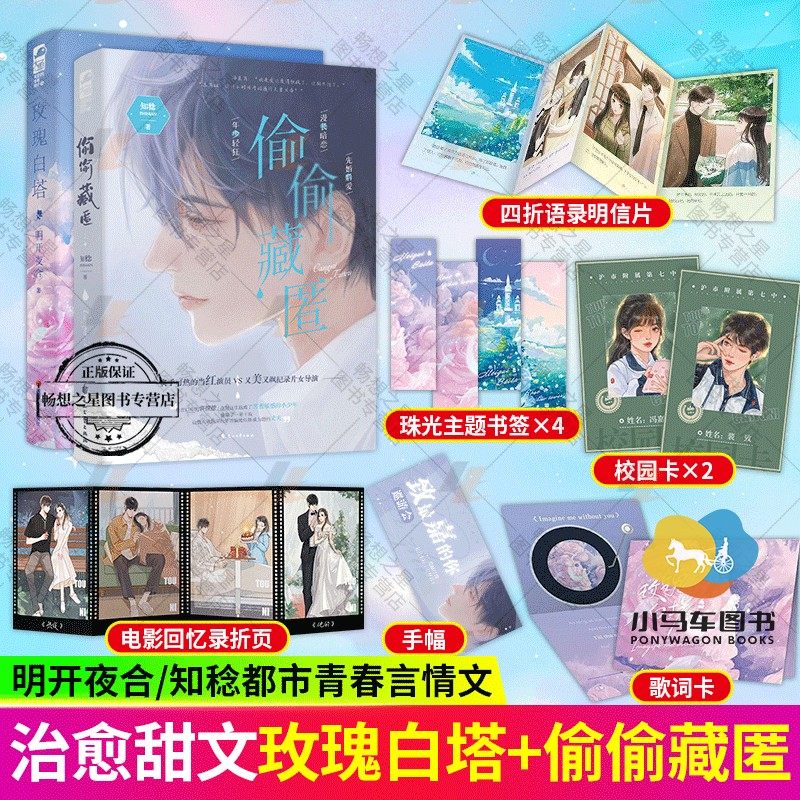 偷偷藏匿+玫瑰白塔 2册 都市年少轻狂校园暗恋先婚后爱言情小说高人气年龄差 治愈救赎 甜宠文 大鱼文化青春文学