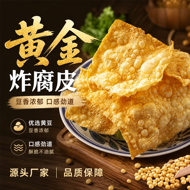 油炸腐竹皮螺蛳粉配料柳州脆腐竹包干货炸豆皮豆腐皮专用大包
