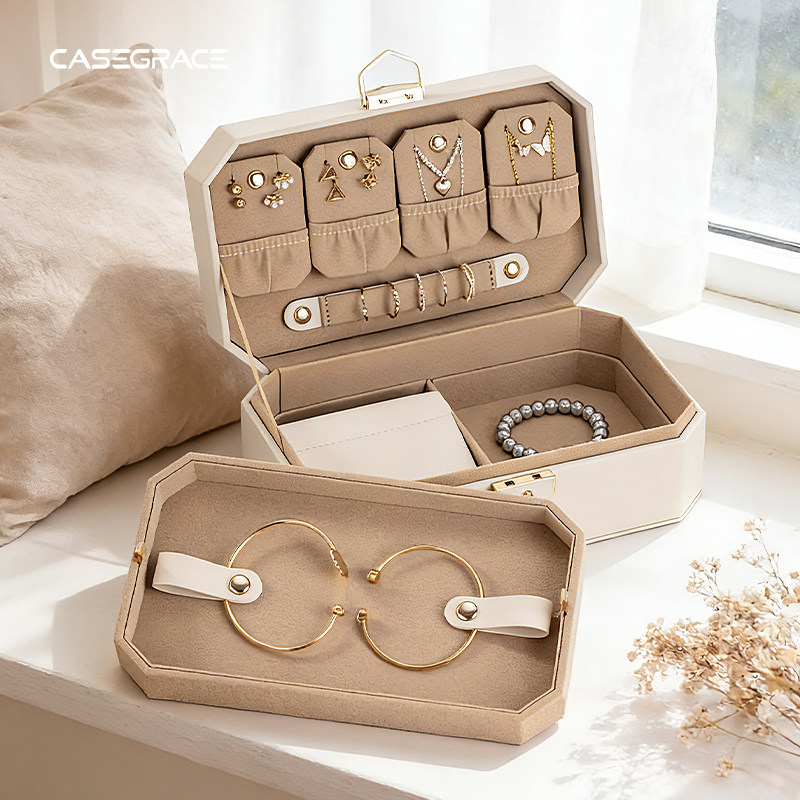 卡瑟格首饰盒高档精致手镯耳环项链戒指盒带锁黄金珠宝收纳盒便携,收纳整理,首饰盒,淘宝优惠券,粉丝福利购,淘宝优惠卷