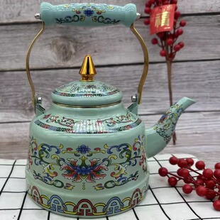 加厚搪瓷烧水壶平底珐琅瓷家用凉水壶茶水壶奶茶壶电磁炉燃气通用