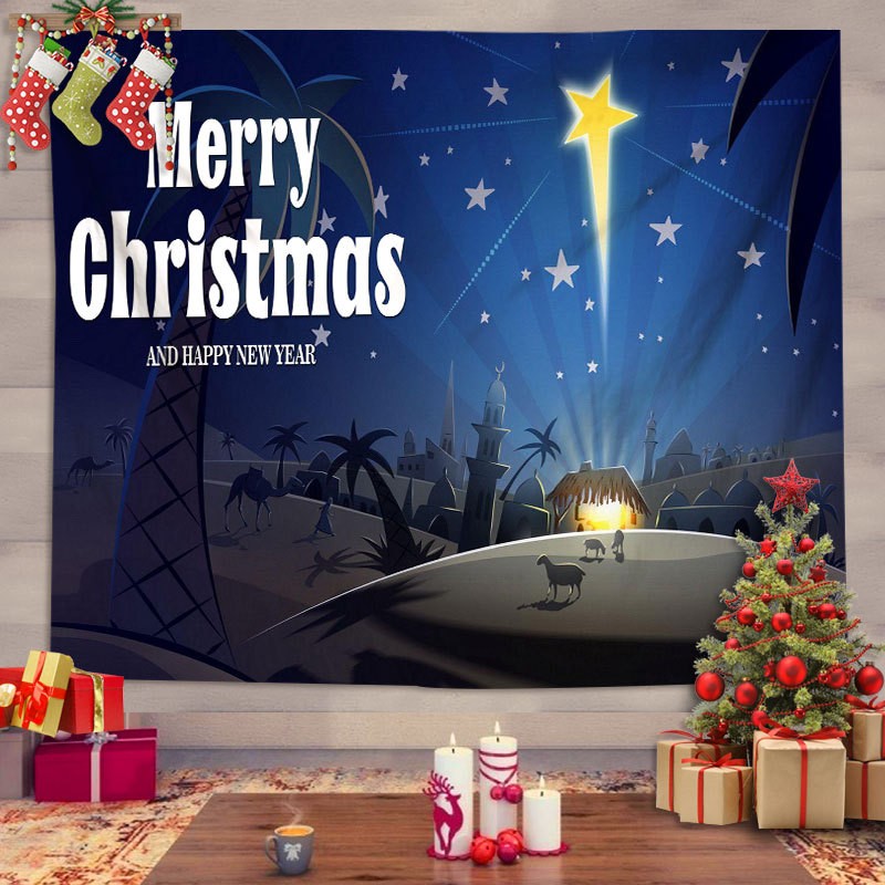 圣诞节降临降生马槽组诞生场景背景布挂布挂毯定制活动派对布置