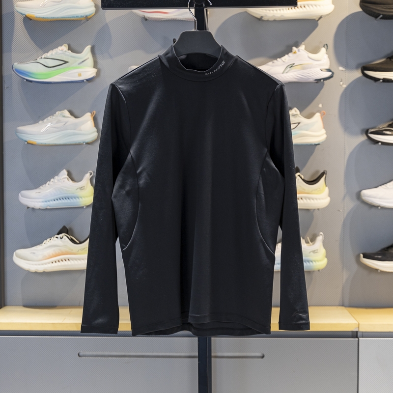 李宁长袖男子半高领长袖T恤