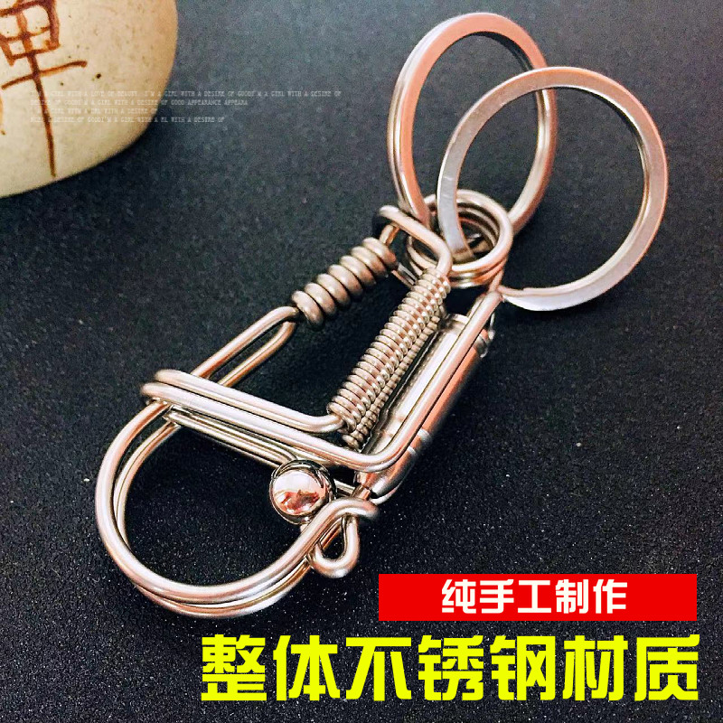 钥匙扣不锈钢钥匙扣男士小鸟手工DIY定制创意个性汽车链耐用腰挂