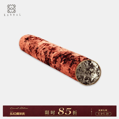 新品『VERSAILLES』法式华丽复古红色咖色圆柱雪花绒靠垫异形抱枕
