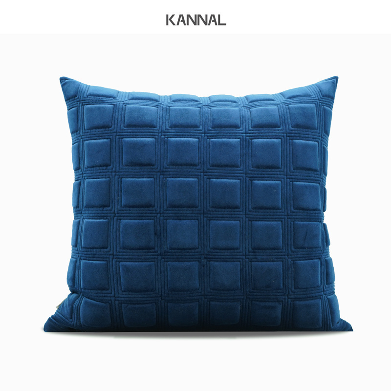 『myster』轻奢蓝色立体绗缝抱枕