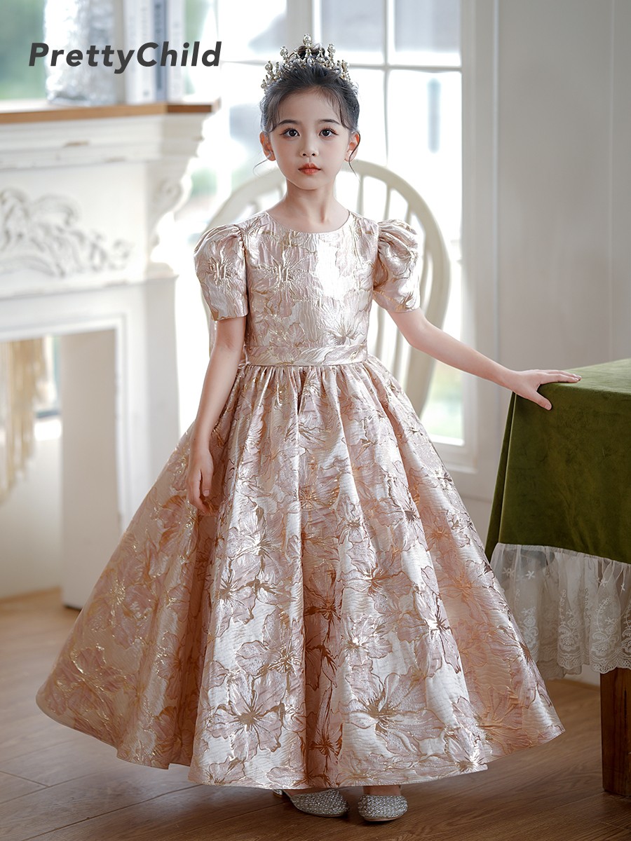 prettychild高端精美花纹礼服