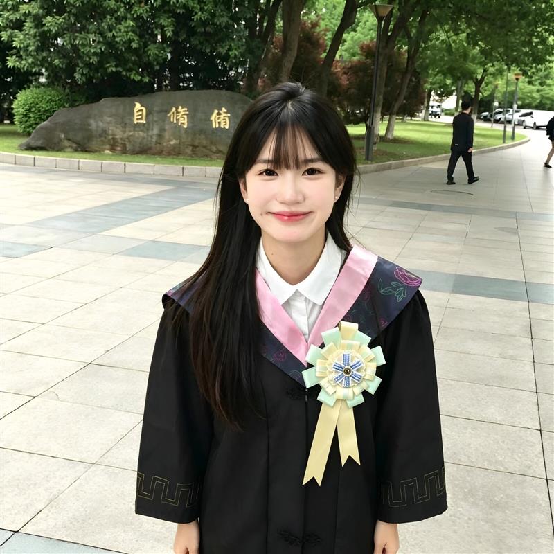 夏日撞色毕业胸花女生学士服花边丝带小配饰氛围感拍照出片小厂家