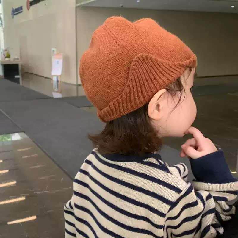 毛线帽宝宝帽子春秋薄款针织护耳可爱男女儿童套头帽冬潮针厂家