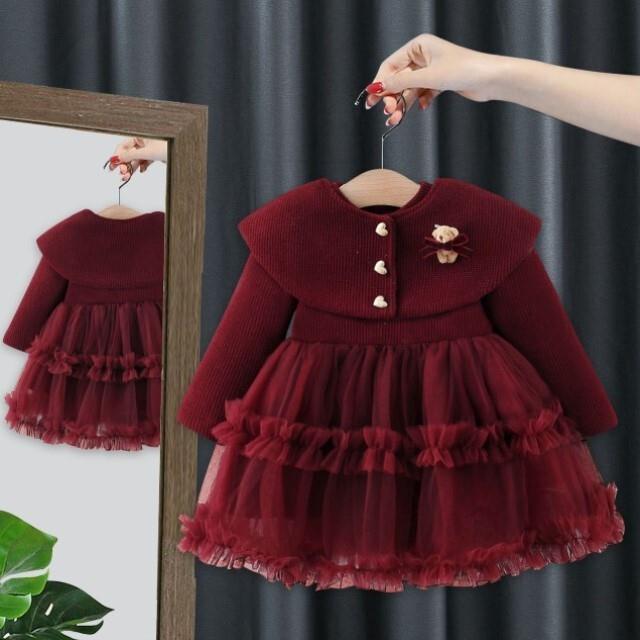 小孩周岁衣服新款婴儿洋气好看冬儿连衣裙冬装超加绒秋冬裙子厂家