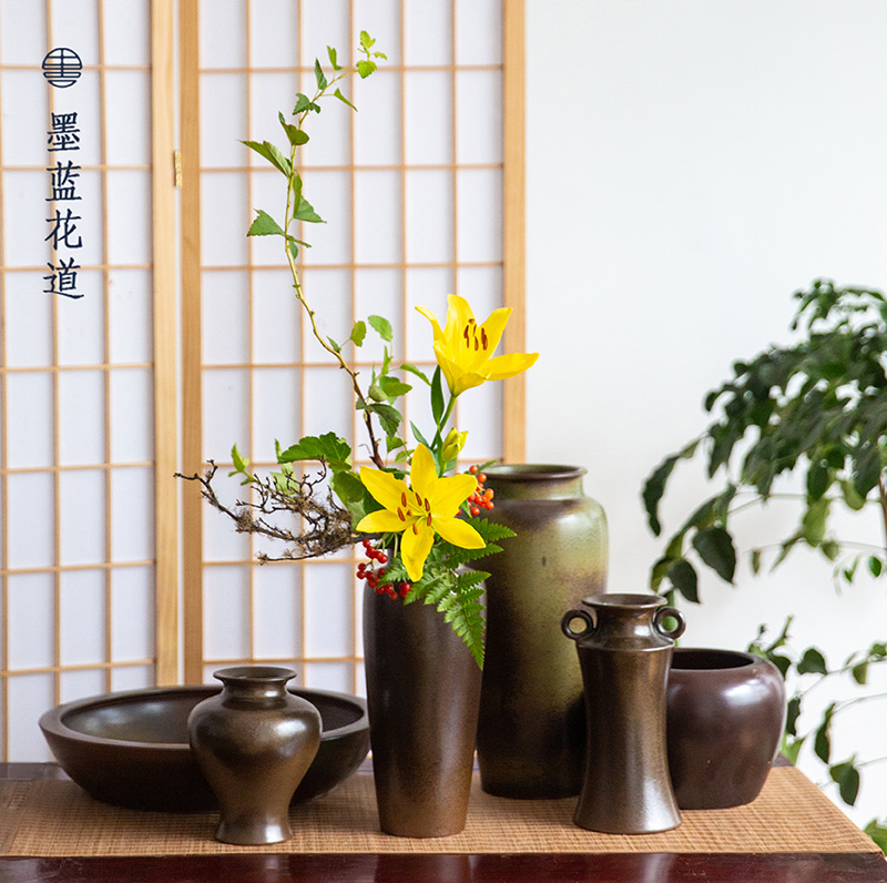 中华花艺花瓶中式日式插花器皿花器花道花艺师专用花器花盆花缸