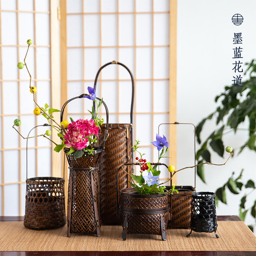 手工编织摆件禅意日式器皿小花篮