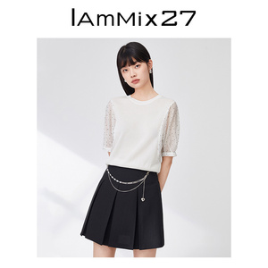 iammix27宽松套头圆领针织衫