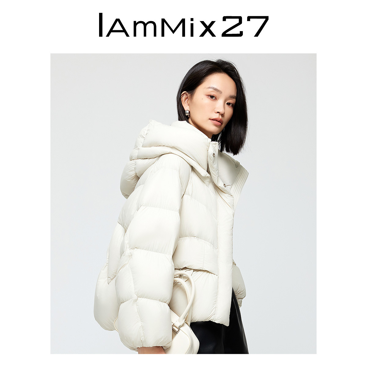 IAmMIX27短款泡芙连帽立领羽绒服