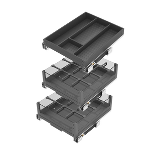 米司库厨房全铝调味篮多层抽屉工具抽调味品收纳52cm特深储物拉篮