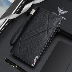 英皇保罗钱包男款真皮新款长款机票护照夹多卡位驾驶证手包卡包