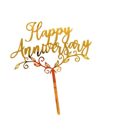 结婚周年纪念日Happy Anniversary甜品台背景装饰派对蛋糕插牌件