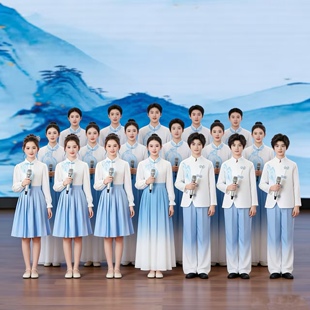诗歌朗诵大合唱演出服装 儿童小学初中高中生表演比赛演讲毕业班服