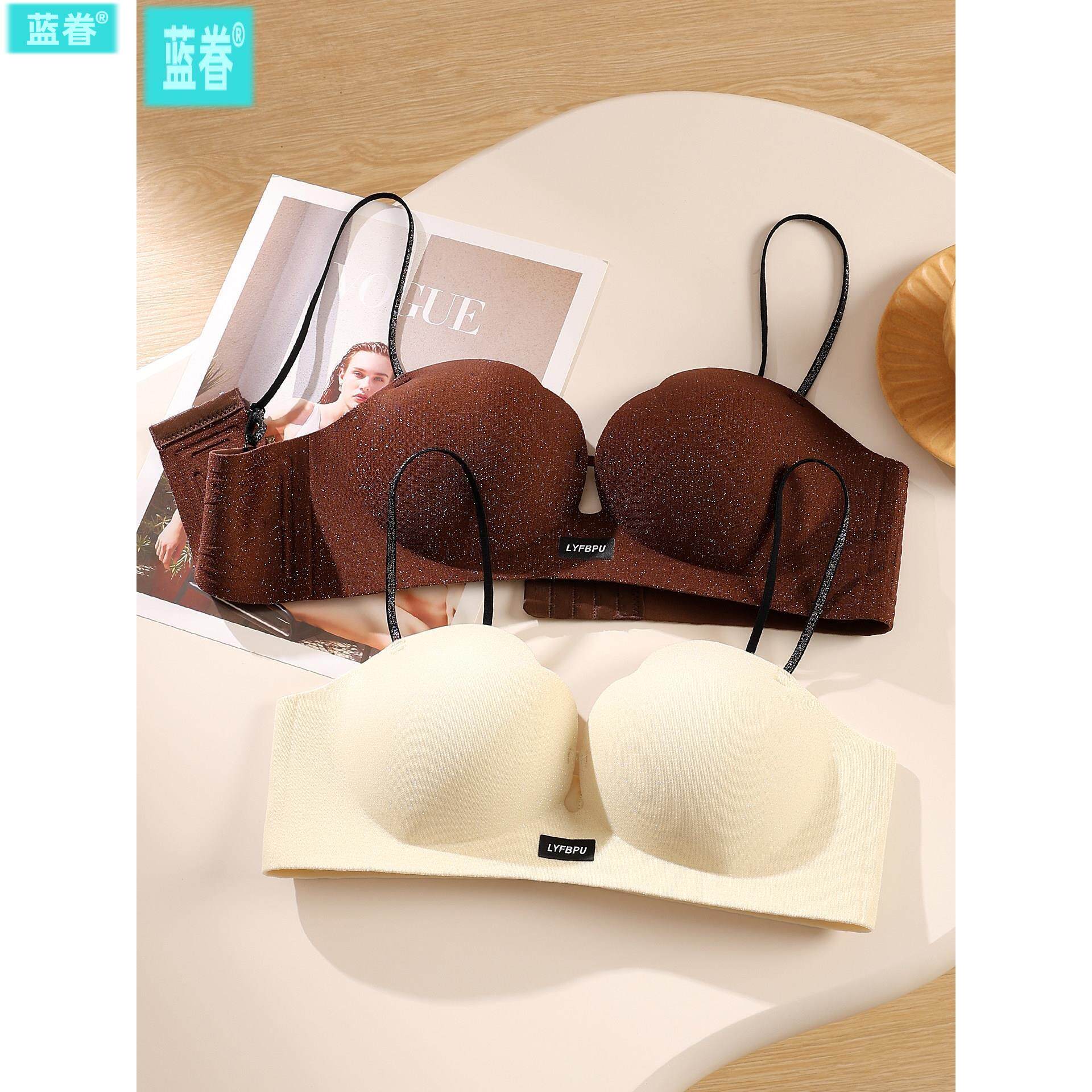 一片式无痕内衣女聚拢小胸显大上薄下厚收副乳不空杯无钢圈文胸罩