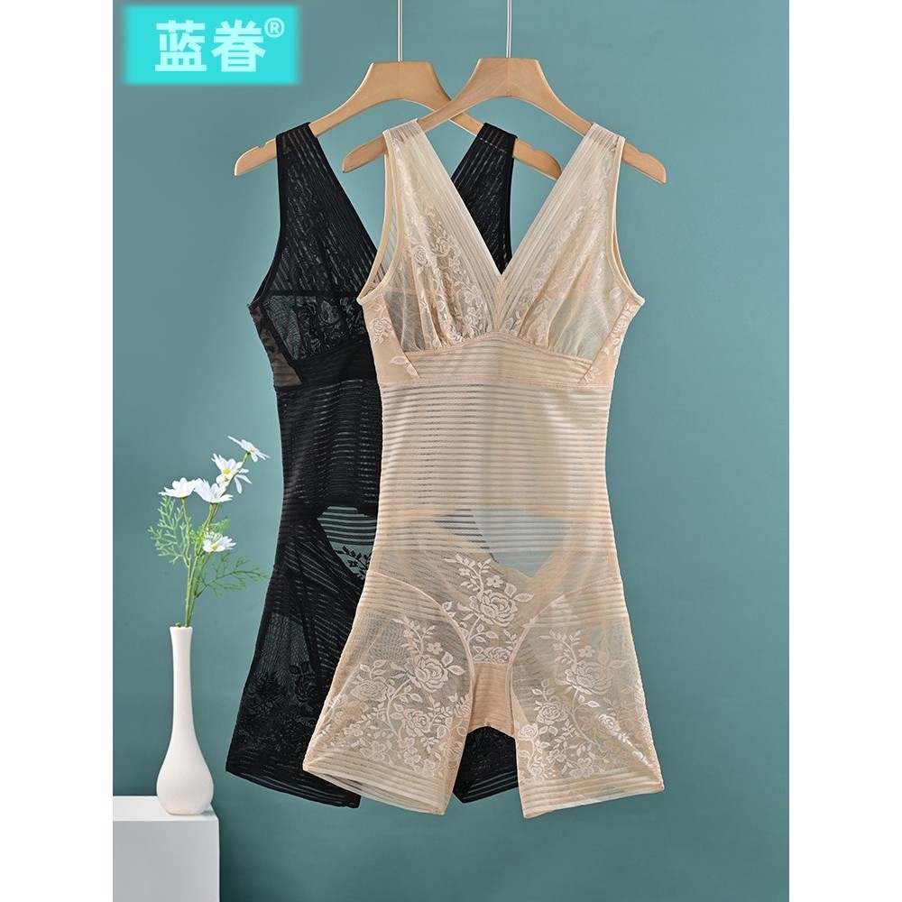 夏季超薄连体塑身衣薄款收腹束腰塑形平角无痕后脱式冰丝美体内衣