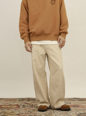 OUTORI2023龙年限定秋冬复古N-1甲板裤基础刺绣直筒休闲长裤子男