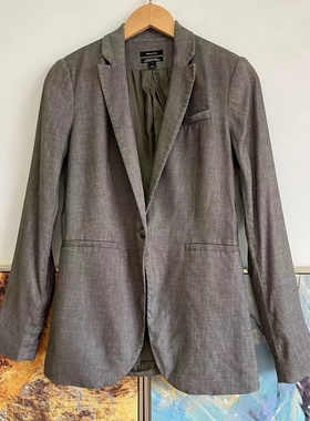 RWCO女款收腰设计棉麻西服修身显瘦春秋外套上衣牛货