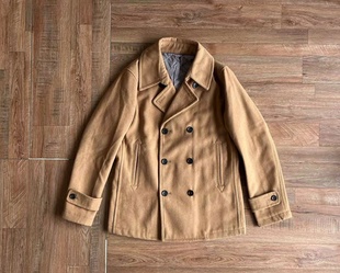 日系男款经典驼色含羊毛毛呢大衣秋冬外套上衣日系简约百搭