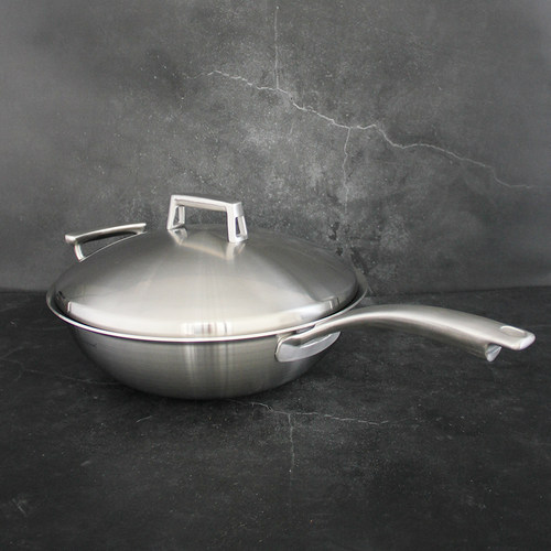 304五层夹铜加厚无涂层炒菜锅锅