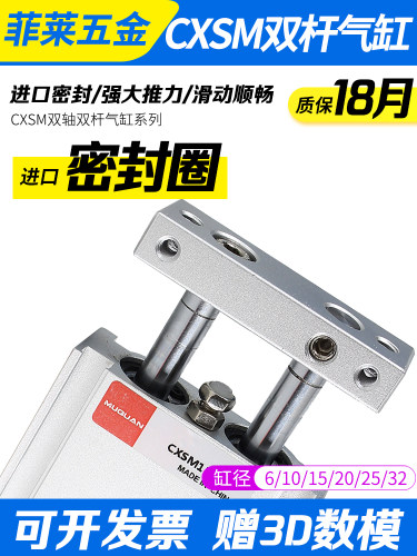 SMC型气动小型双轴双杆气缸TR/CXSM10/15/20/25/32-10X15X20X5075