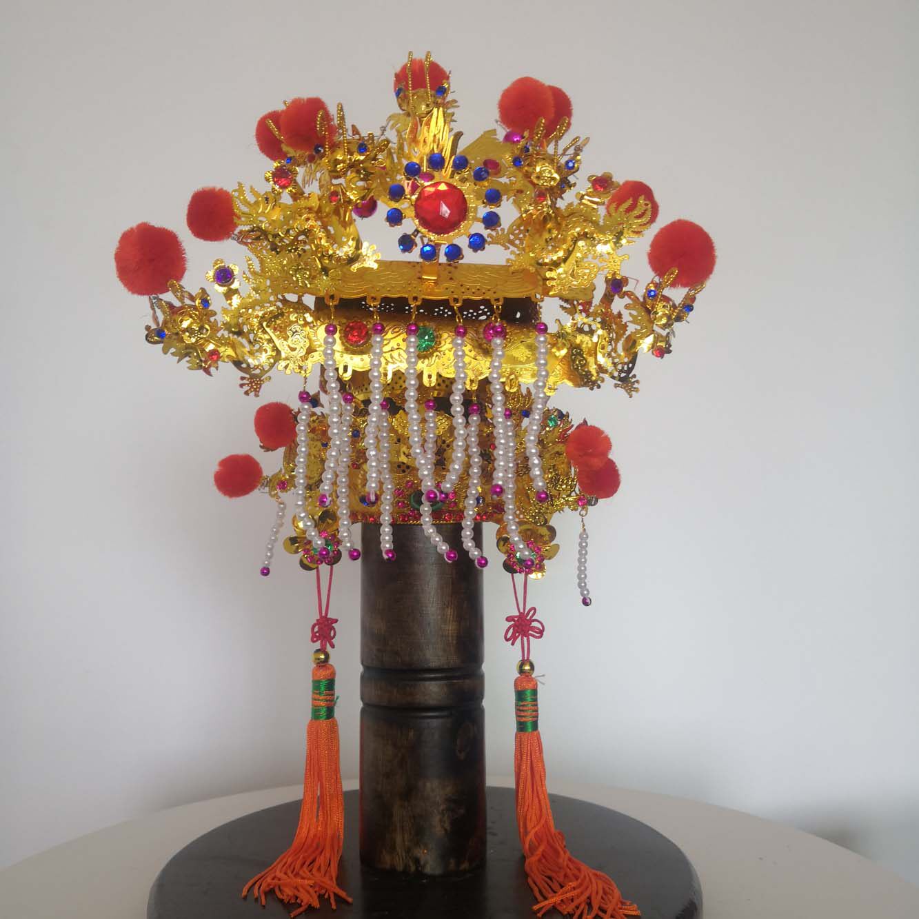 神像天公帽玉皇大帝帽神坛庙堂供品佛具神像头盔神明穿戴金属帽子