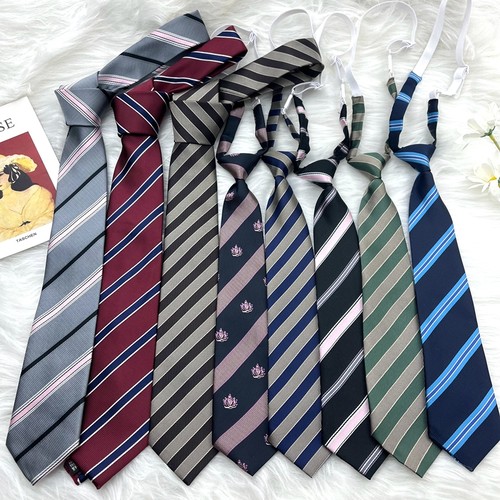 jk条纹领带女dk皇冠领带日系