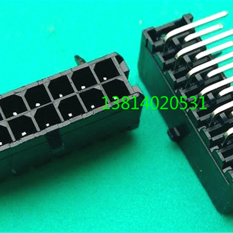 双排MX3.0mm43025 2X7AW弯针Mini-fit 3.0间距连接器14P 90度弯针