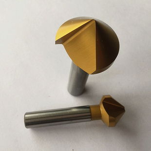 单刃三刃宏峰镀钛倒角刀直柄90度倒角钻不锈钢扩孔倒角铣刀6-60mm