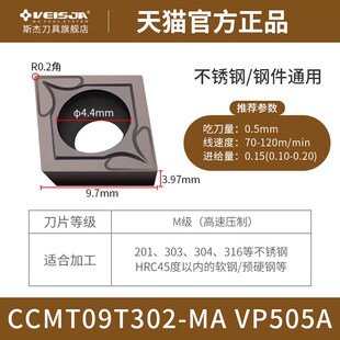 数控刀片菱形CCMT/CCGT09T302/04不锈钢内孔车刀片车床08镗孔刀粒