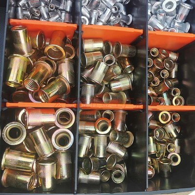 拉铆螺母 M3-M10彩锌/304不锈钢/铝拉帽组合 900pcs平头拉卯 螺帽