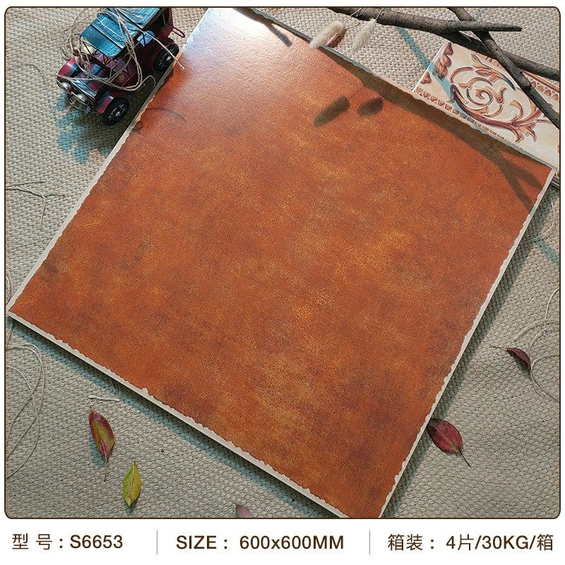 美式田园直角仿古砖600客厅卧室红色复古地砖防滑法式阳台瓷砖50